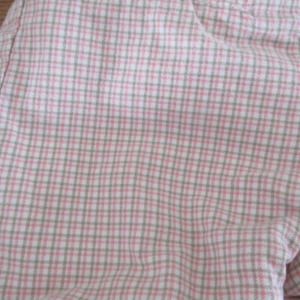 Baby Gap Pull On Pants Infant Girls 3-6M Pink Brown Plaid Elastic Jogger Bottoms
